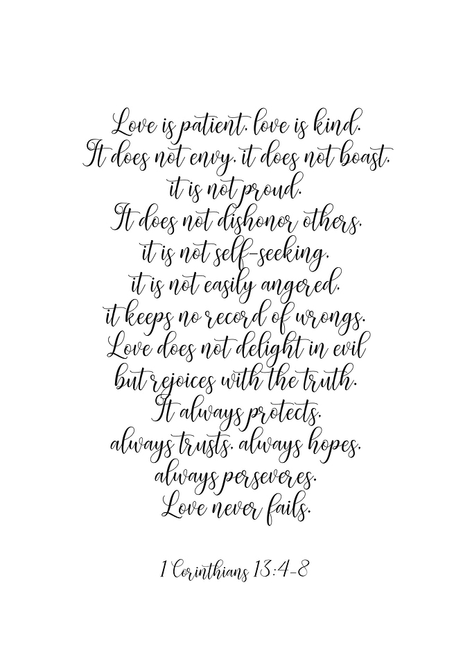 1 Corinthians 13:4-5 NIV