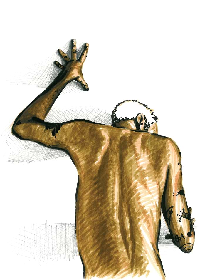 Back pose of man