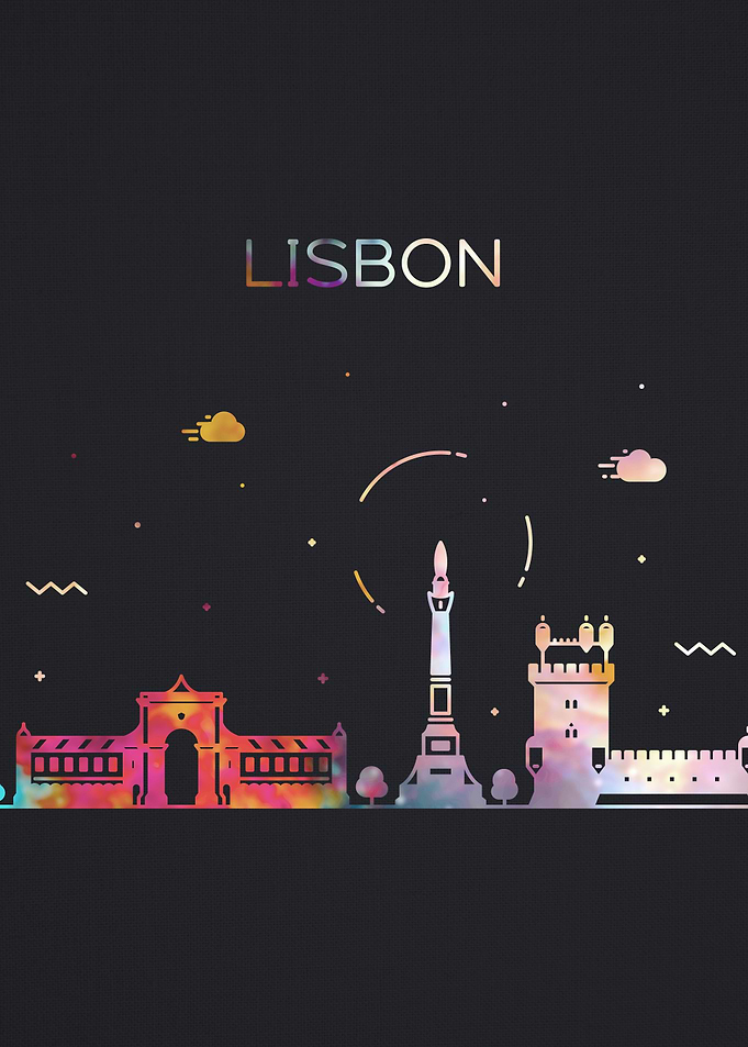Lisbon City Skyline Art