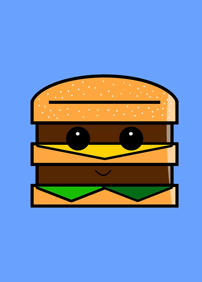 Cute fast food hamburger