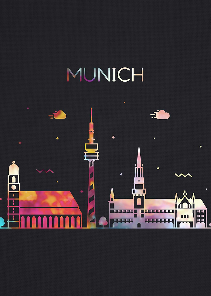 Munich Germany Skyline Art
