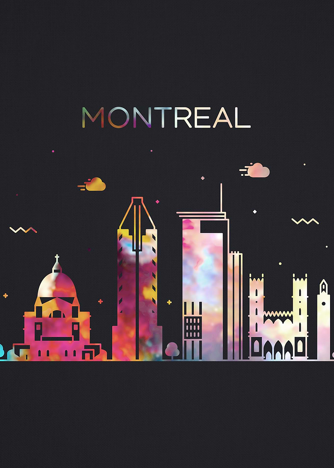 Montreal City Skyline Art
