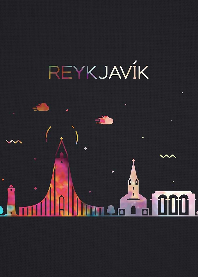 Reykjavik City Skyline Art