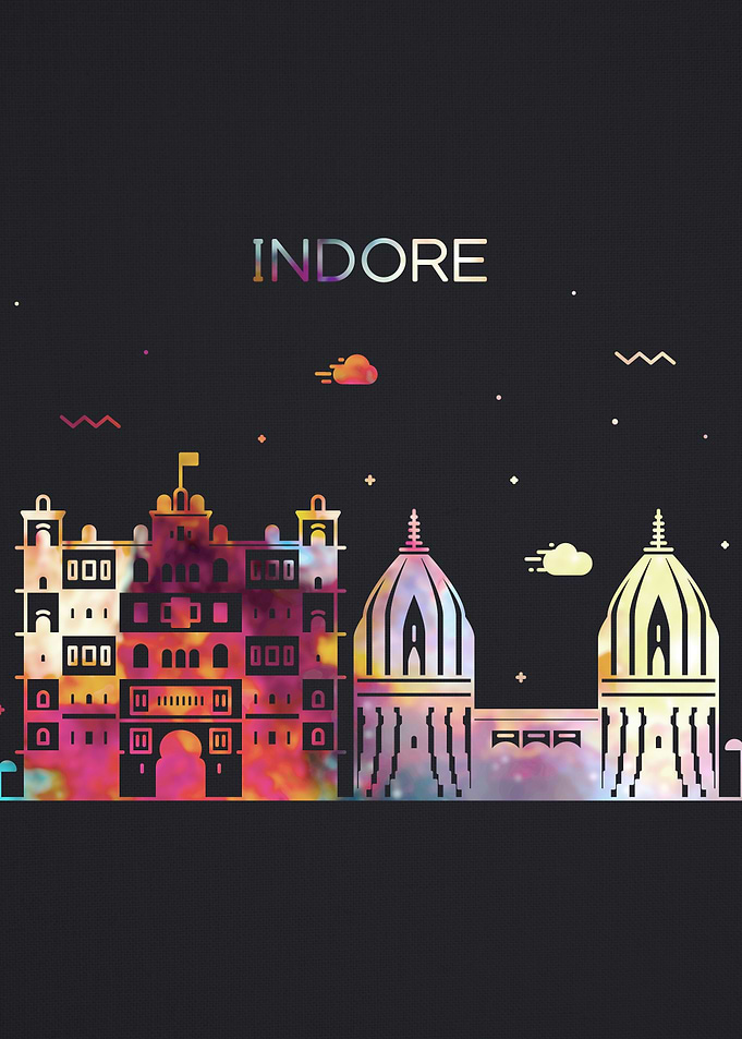 Indore City Skyline Art