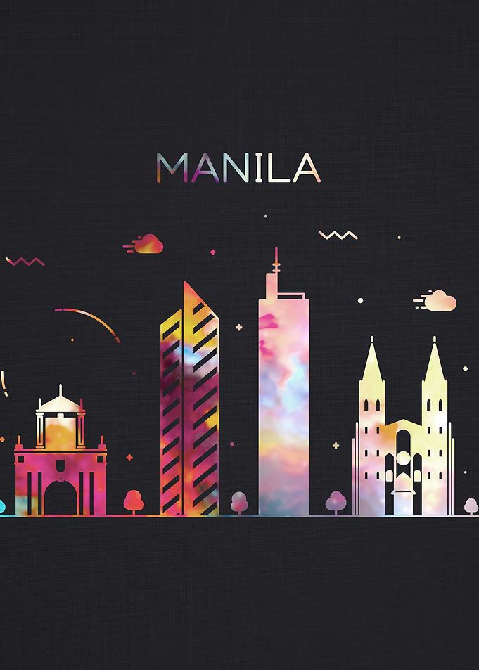 Manila City Skyline Art
