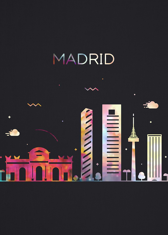 Madrid Spain City Skyline