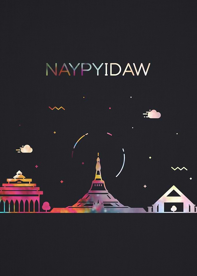 Naypyidaw City Skyline Art