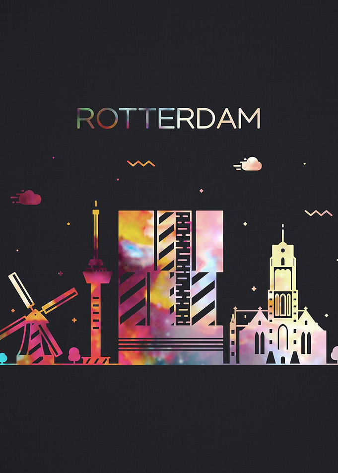 Rotterdam City Skyline Art