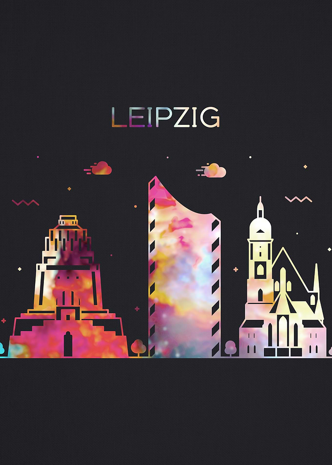 Leipzig City Skyline Art