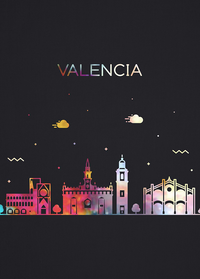 Valencia City Skyline Art