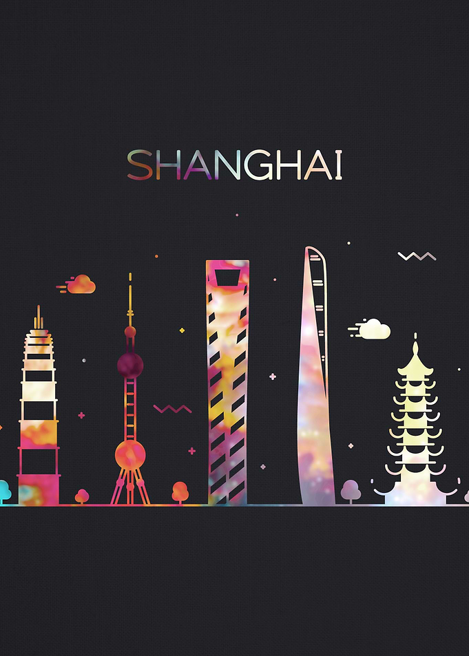 Shanghai City Skyline Art