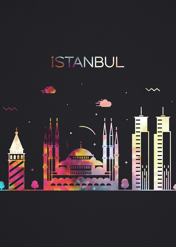 Istanbul City Skyline Art