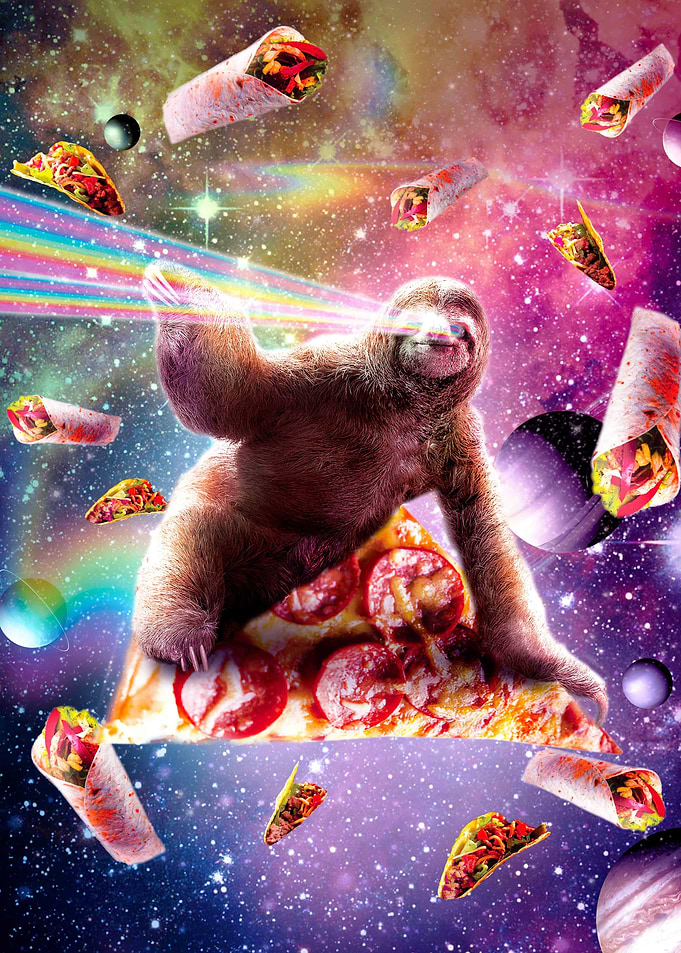 Pizza Sloth with Laser