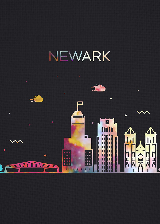 Newark City Skyline Art