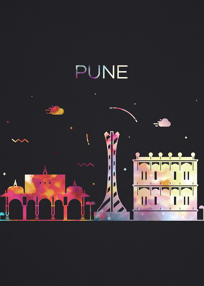 Pune India City Skyline