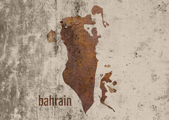 Bahrain Map Rusty Cement