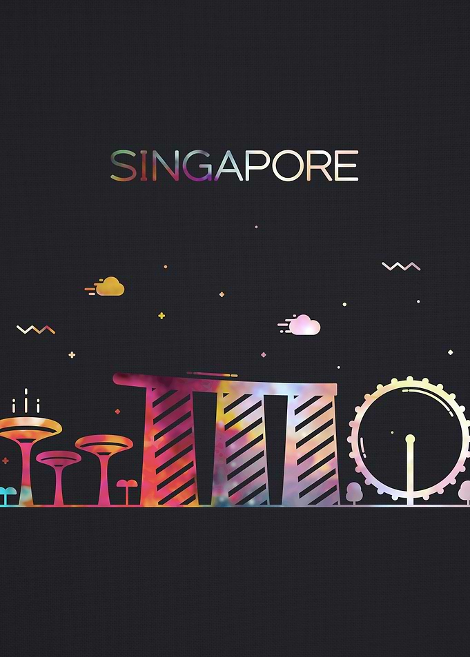Singapore City Skyline Art