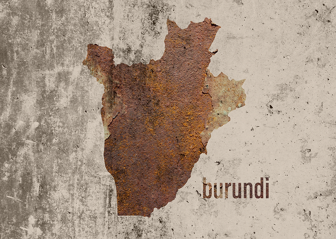 Burundi Map Rusty Cement