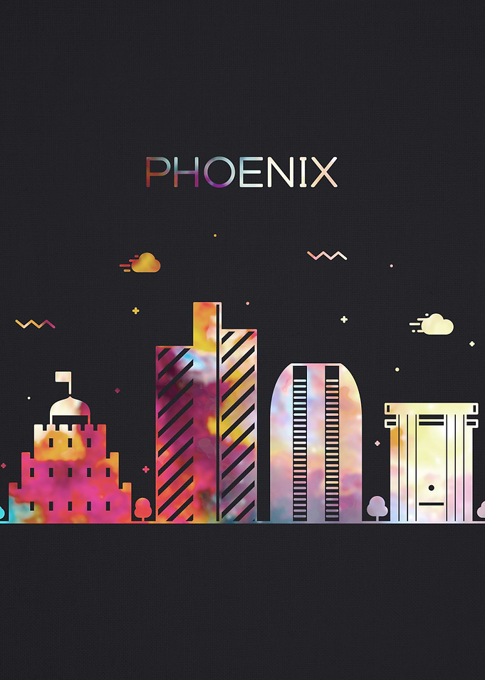 Phoenix City Skyline Art