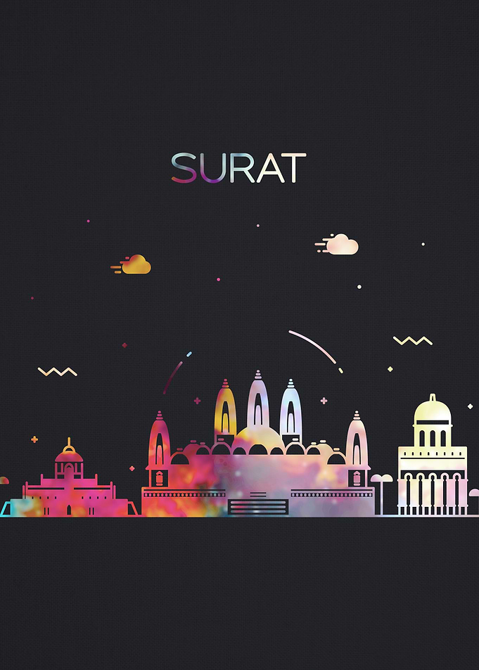 Surat City Skyline Art