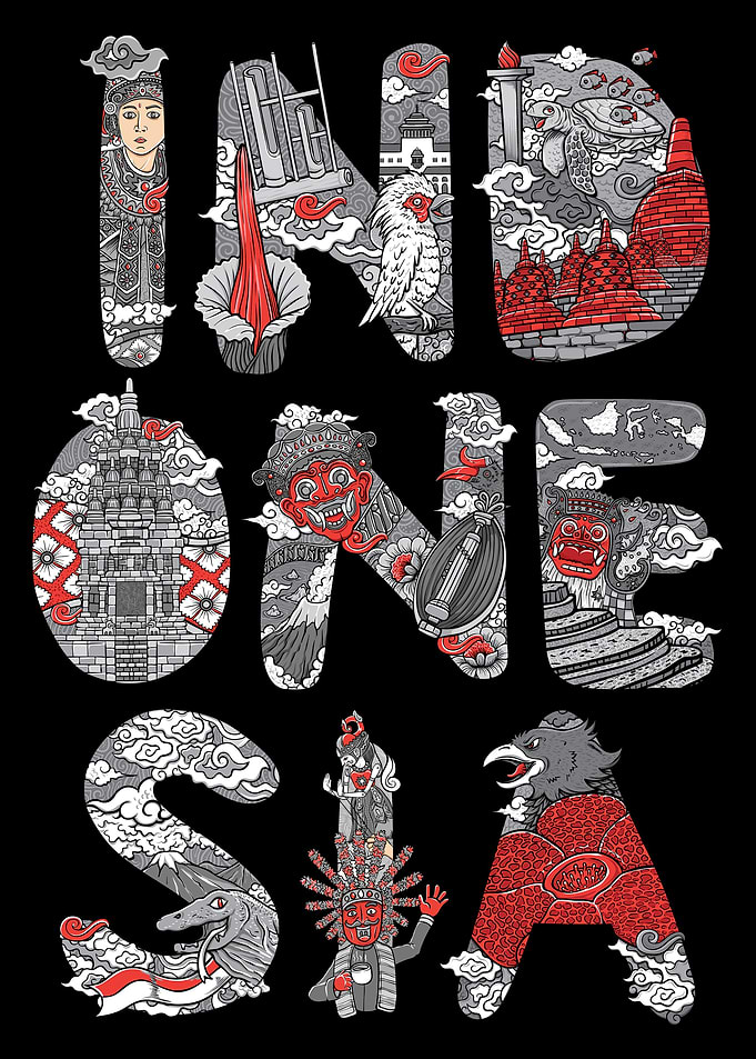 amazing indonesia in font