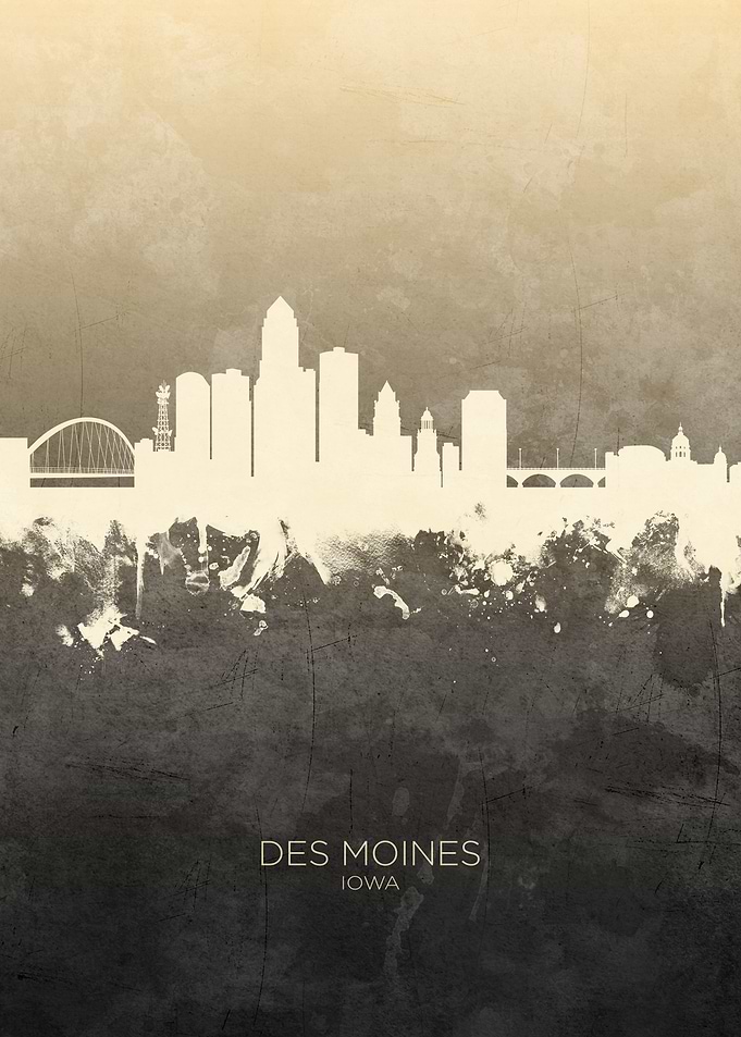 Des Moines Iowa Skyline
