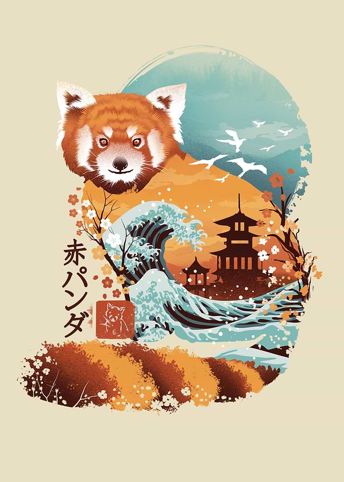 Ukiyo e Red Panda
