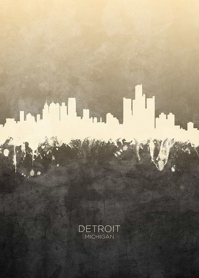 Detroit Michigan Skyline