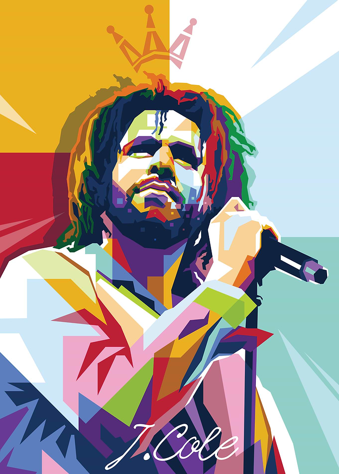 J Cole in WPAP Pop Art