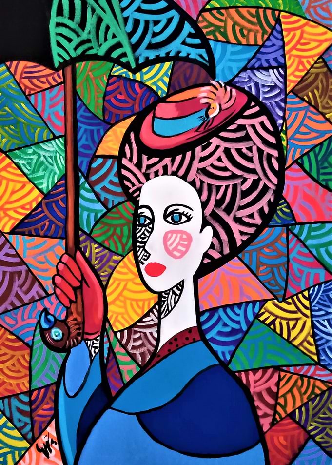 Woman under the umbrella