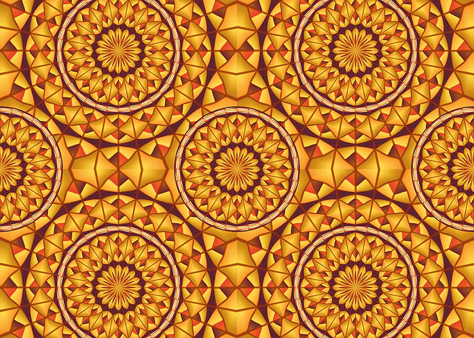 Golden mandalas pattern