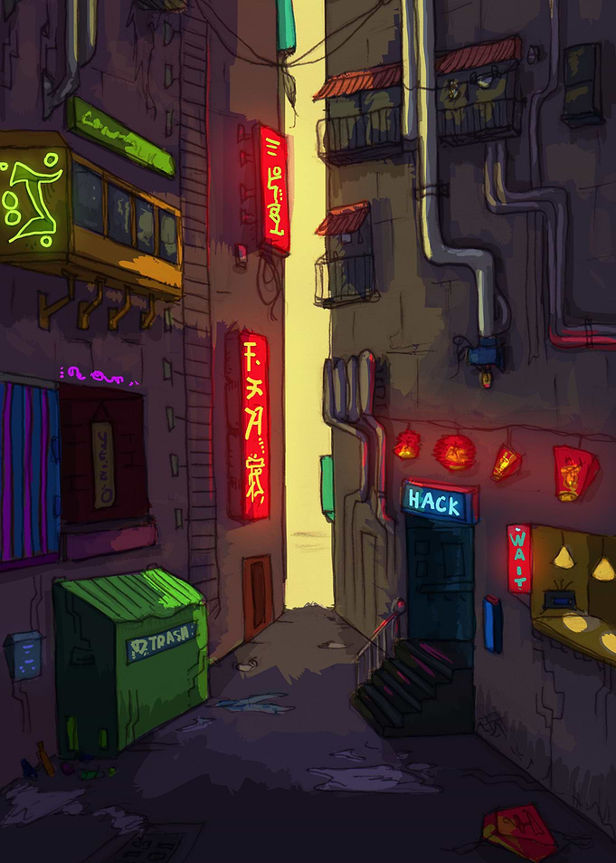 Cyberpunk Hack Alley