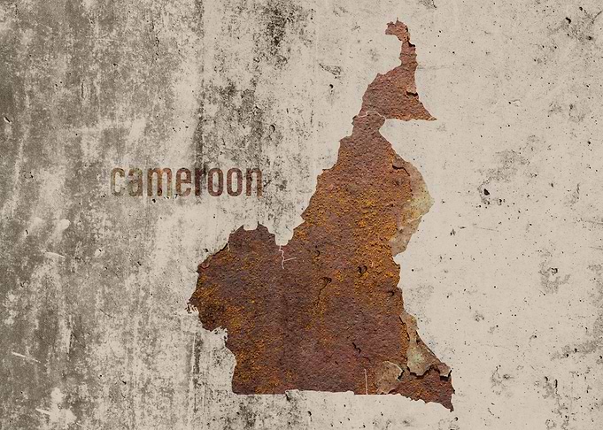 Cameroon Map Rusty Cement
