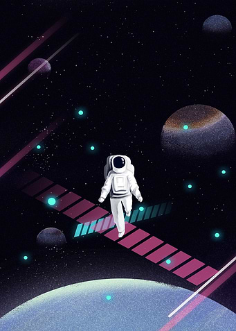 Astronaut walking in Space