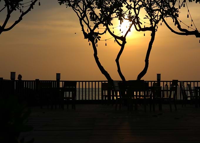 sun set at sea view point