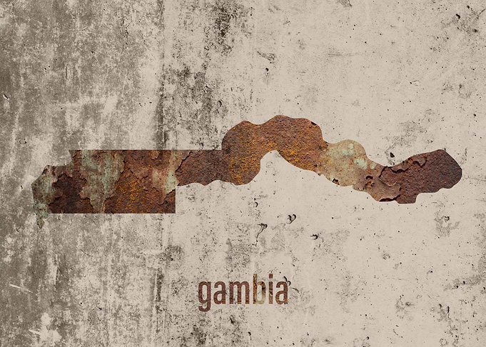 Gambia Map Rusty Cement