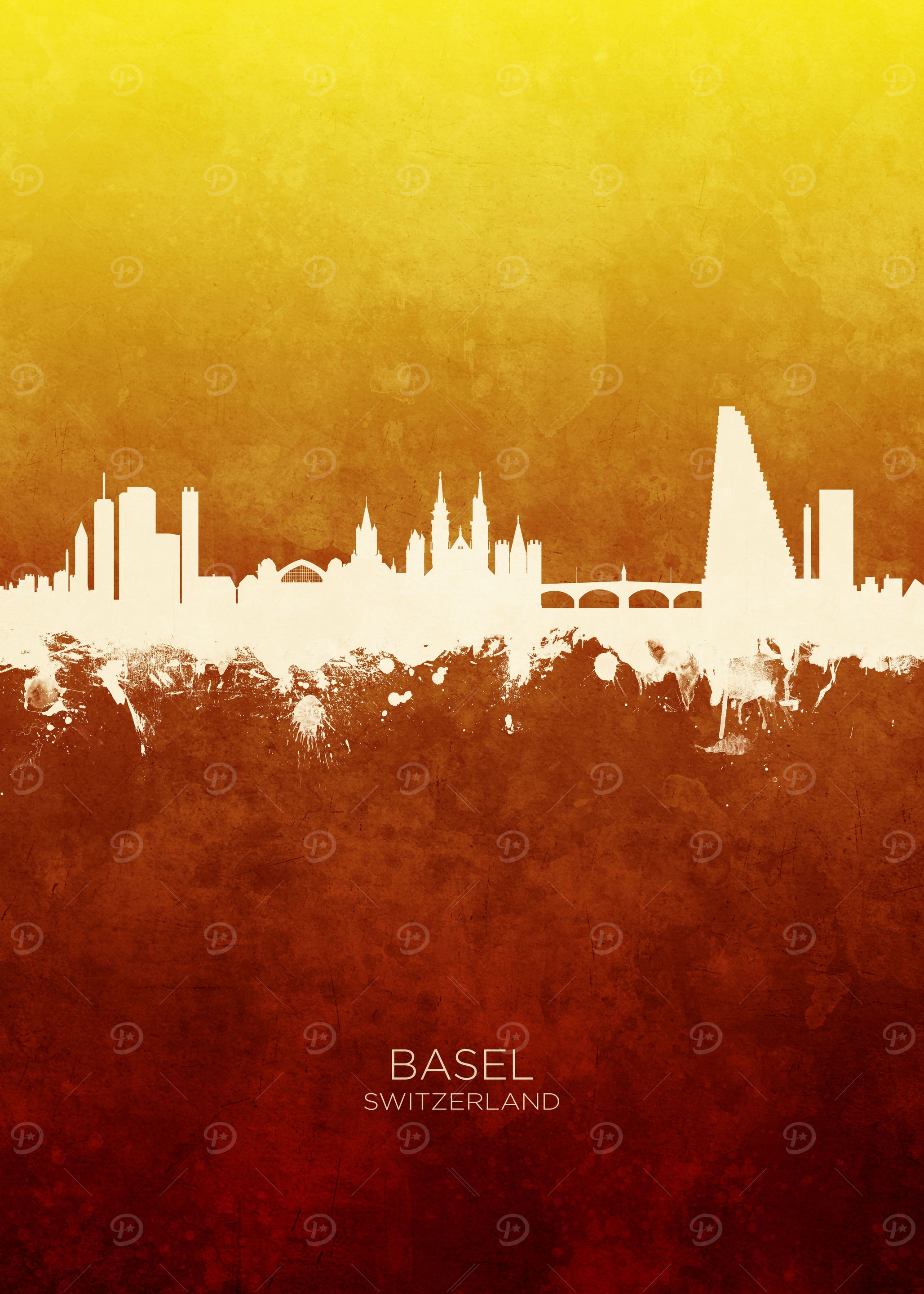 Basel Switzerland Skyline