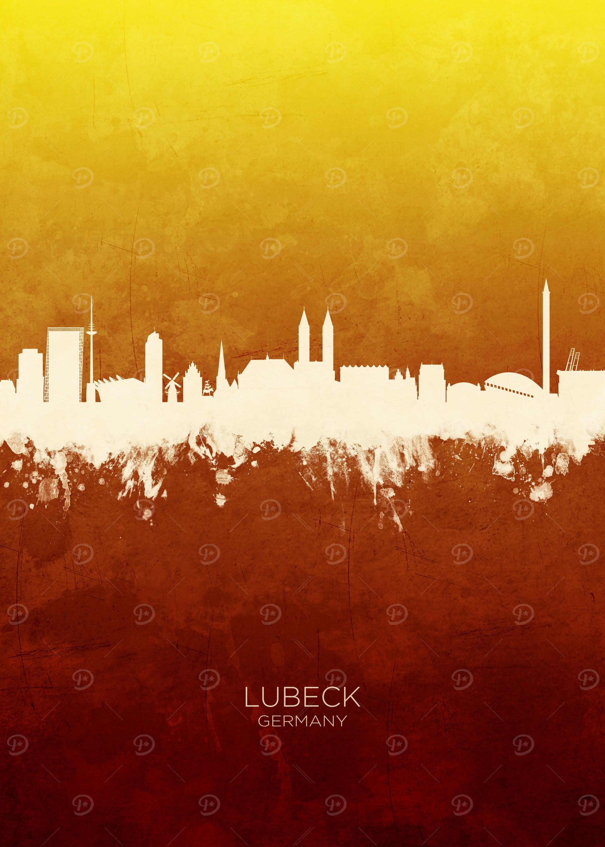 Lubeck Germany Skyline