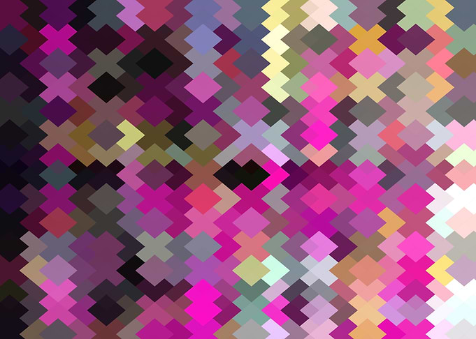 geometric square pixel art