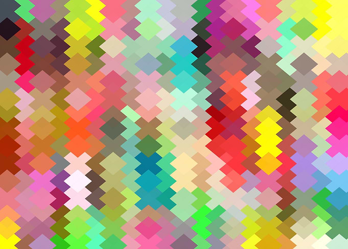 geometric square pixel art