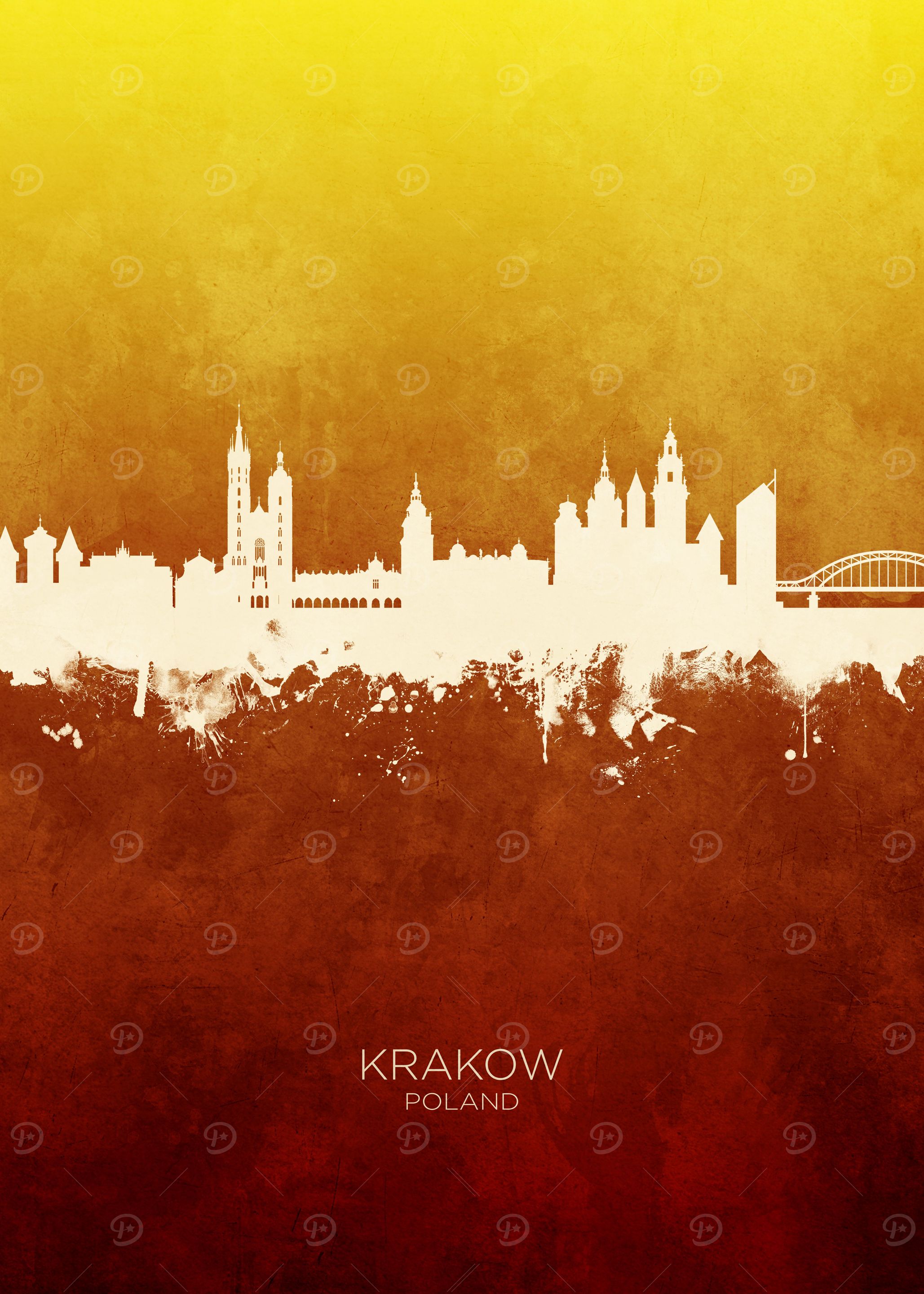 Krakow Poland Skyline