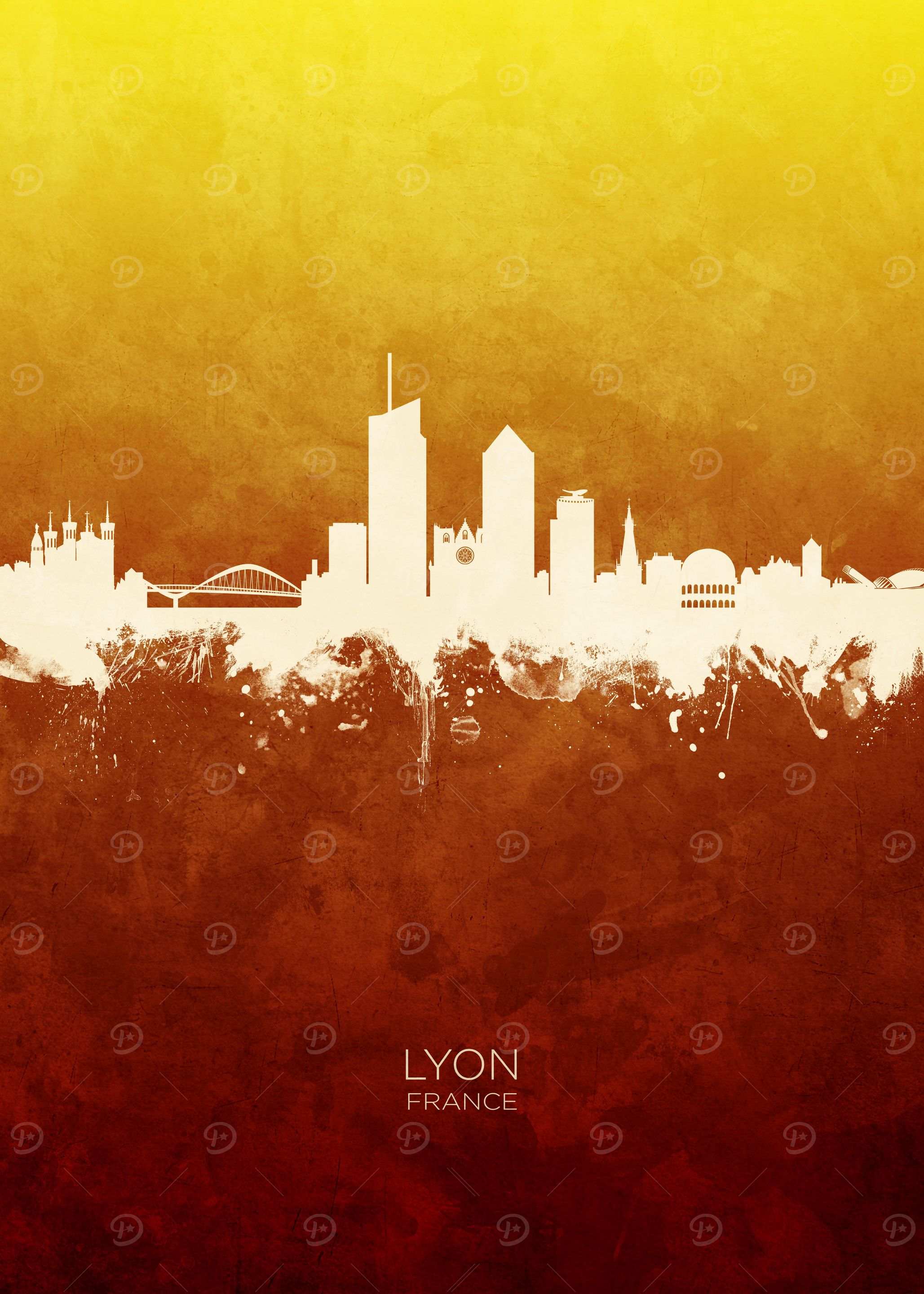 Lyon France Skyline