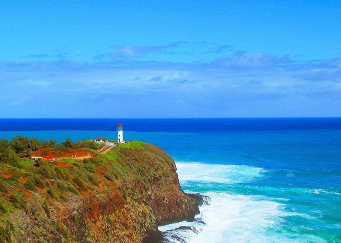 lighthouse with ocean view