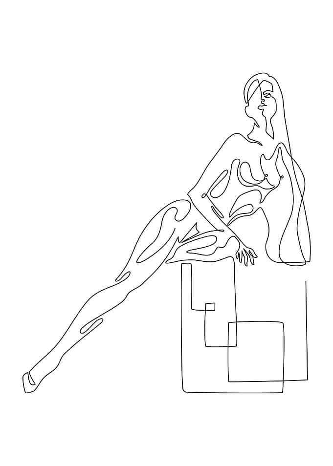 Minimalistic one line pose