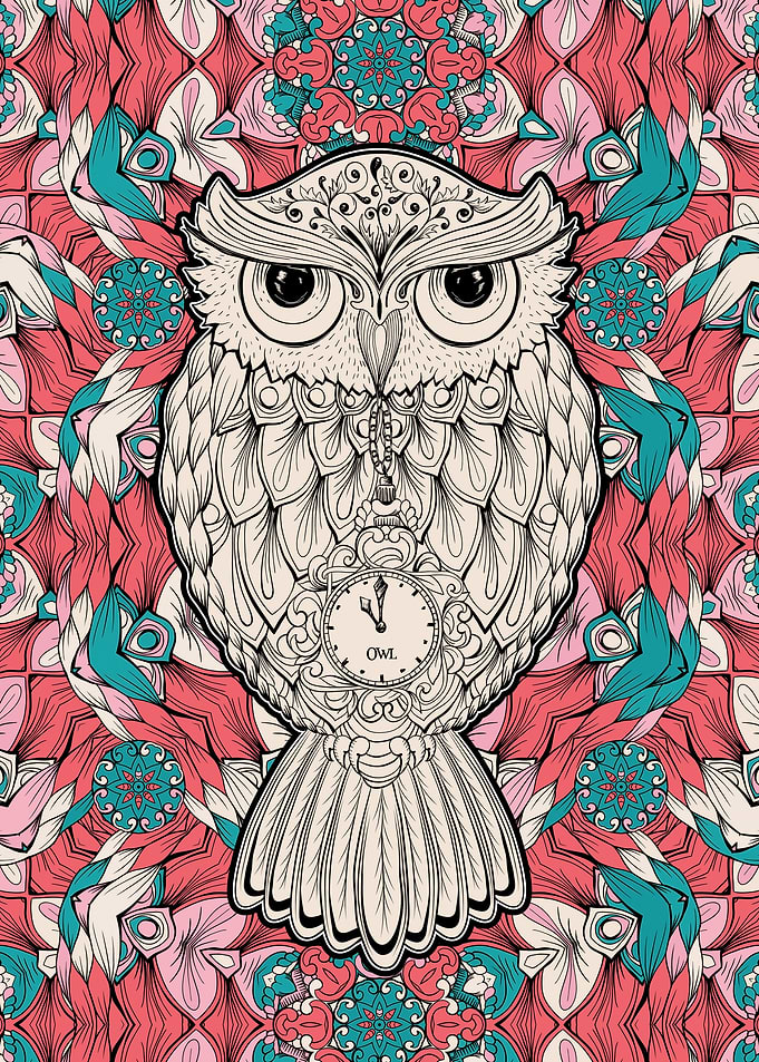 OWl vintage color poster