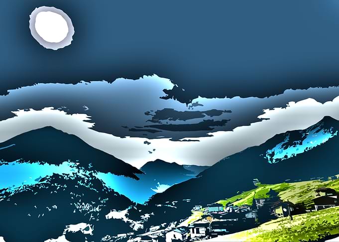 Blue Austrian Summer Alps