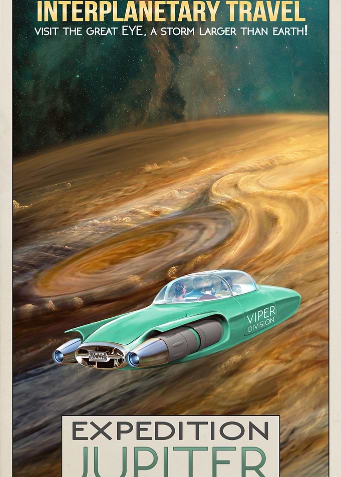Space Travel Venus Retro