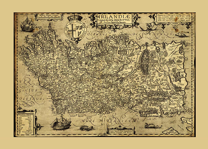 Ireland Map circa 1606