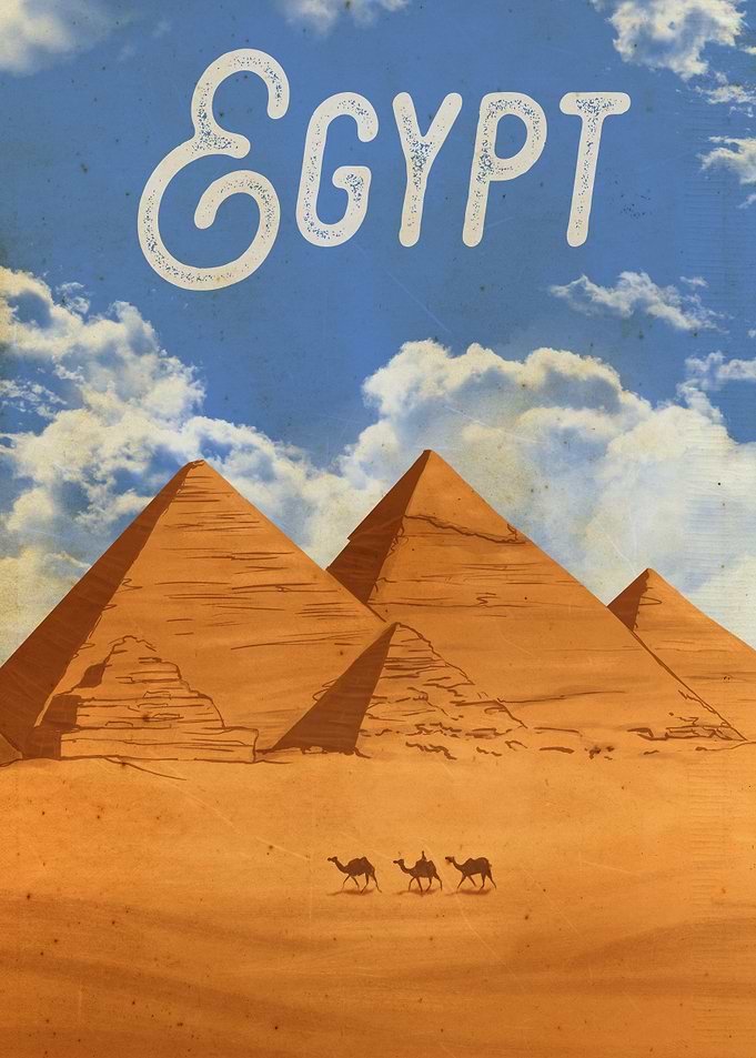 Egypt Pyramids Travel Art