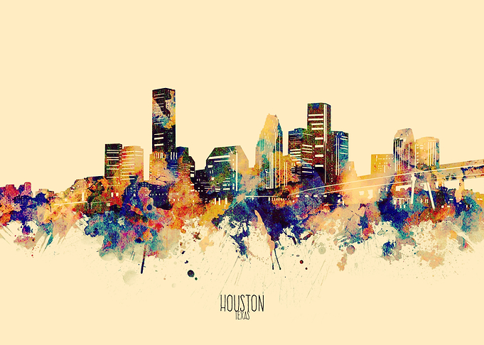 houston skyline yellow